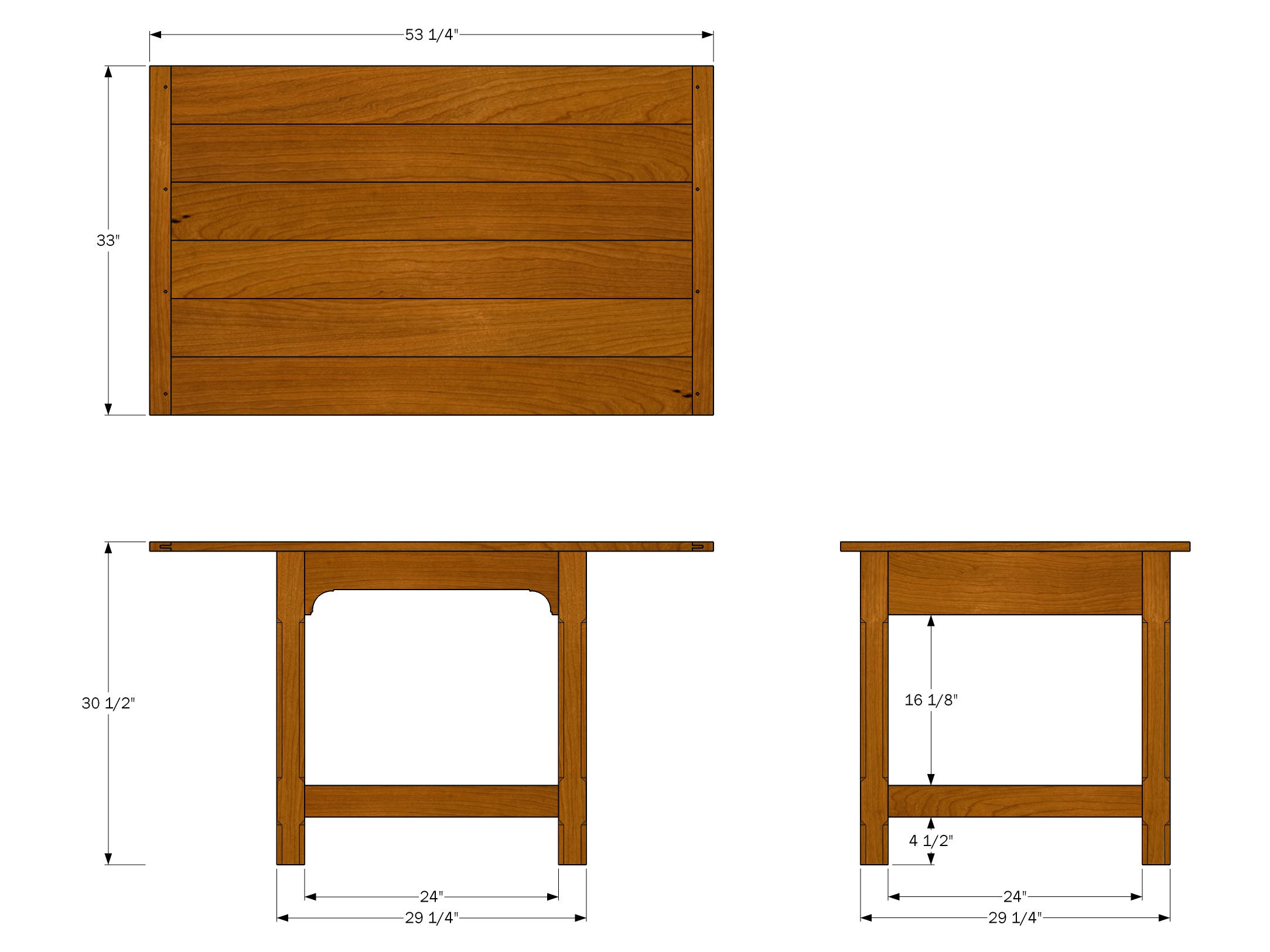 Apartment Dining Table Plan: Orthographic Views | Jeff ...